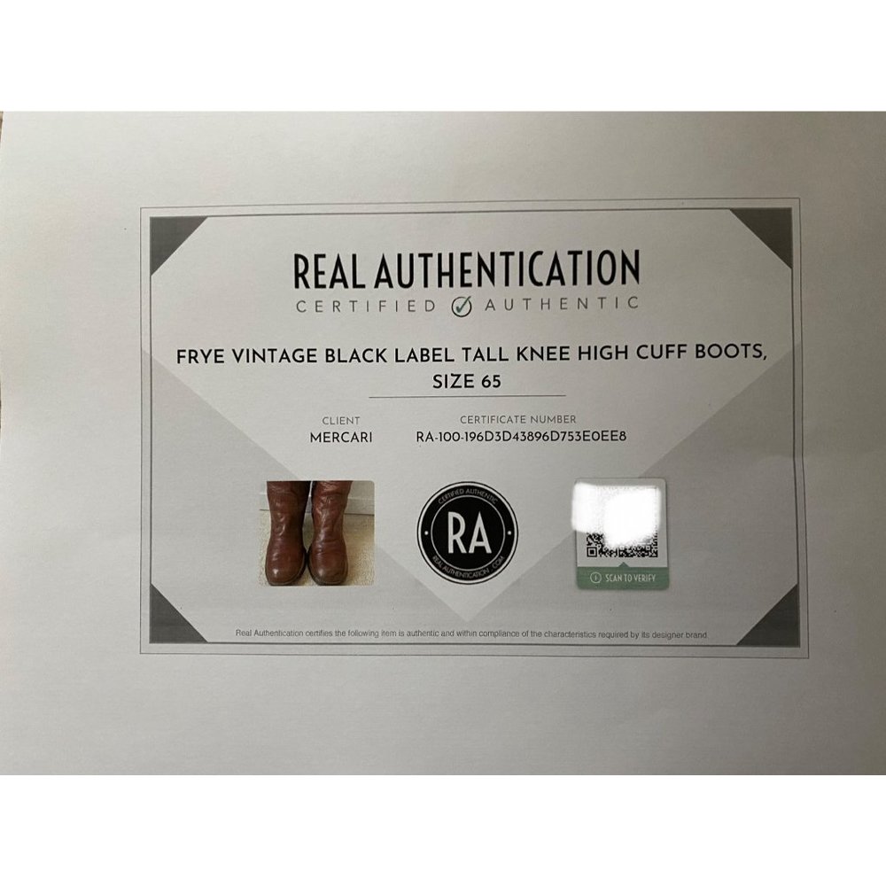 FRYE Authentic Vintage Black Label Tall Knee High Cuff Boots, Size 6.5 - Picture 12 of 12